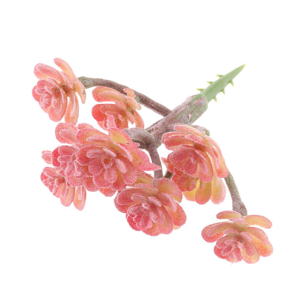 2 Pcs Artificial Succulent Plant Flower Cactus Home Decor Red