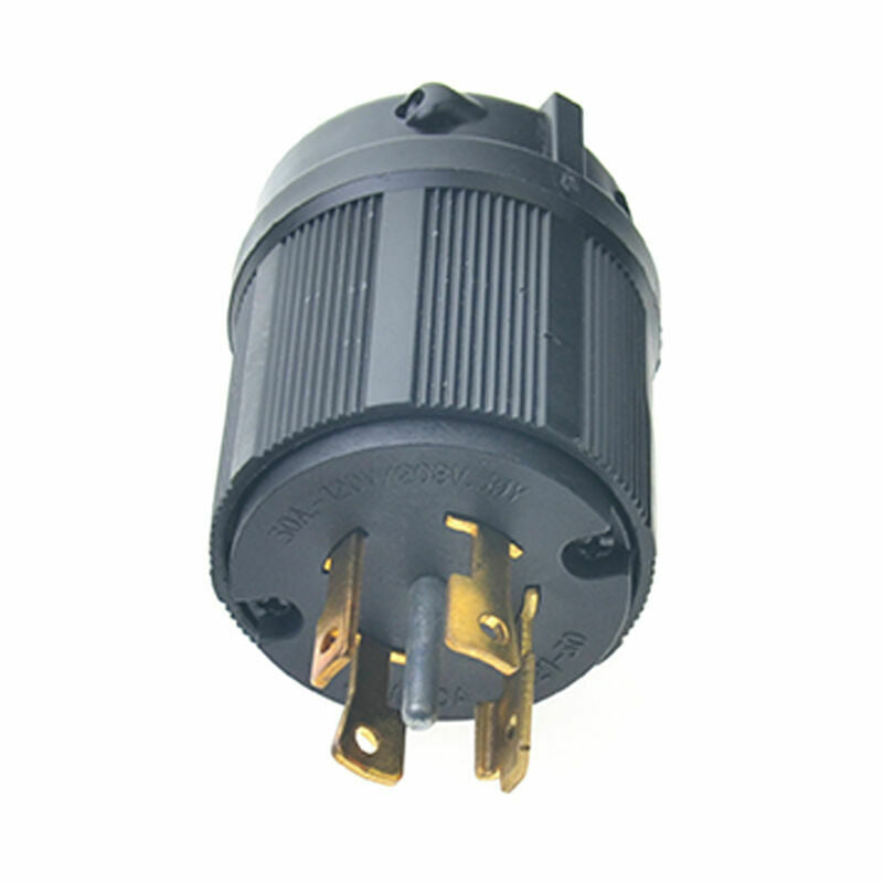 Black twist lock plug 30A 125-250V 3P 4W US CM new