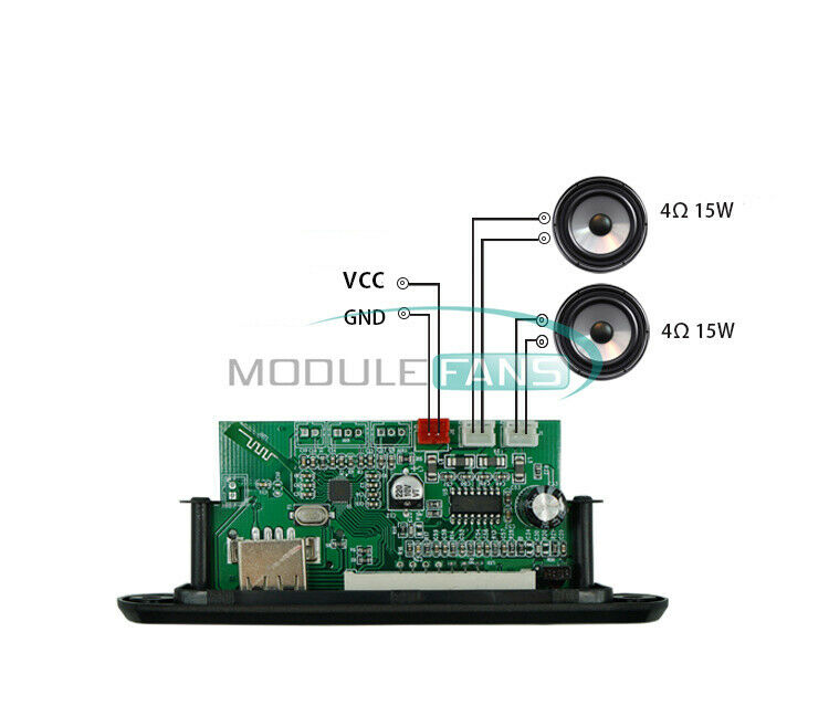 DC12V 2*15W Power Amplifier MP3 Decoder Board 5.0 Bluetooth w/ Radio FM Function