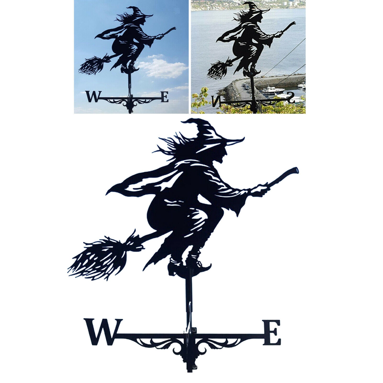 Black Witch Weathervane Weather Vane Outdoor Yard Decor Ornament 30inch Tall