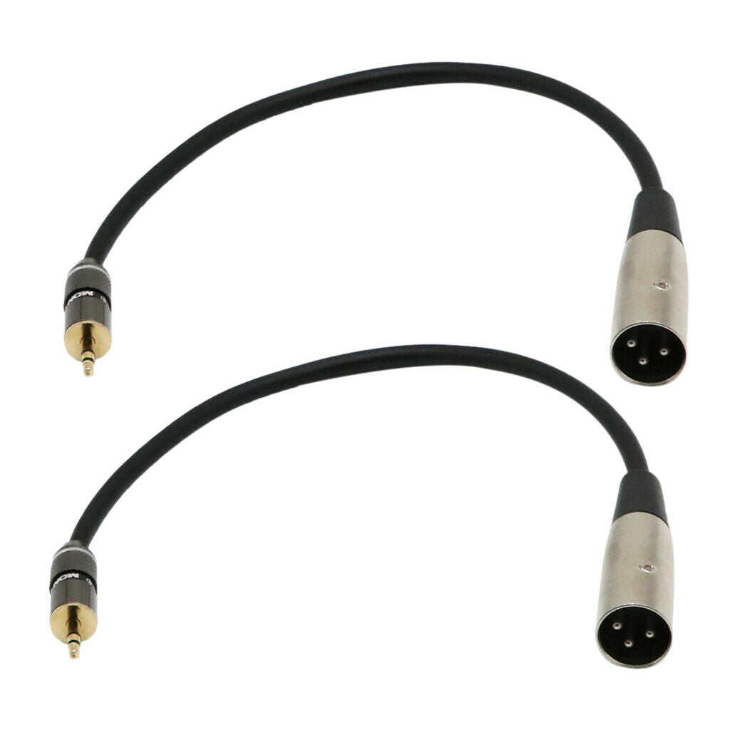 2 Pieces 3.5mm STEREO Mini Jack to 3 Pin XLR Male Mixer Cable Mic Audio Speaker