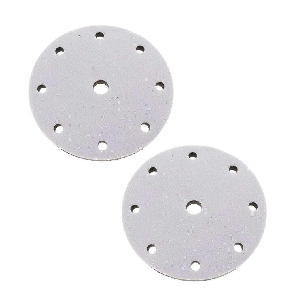 6" 9 Holes Practical Hook & Loop Foam Interface Buffer Backing Pad Set of 2