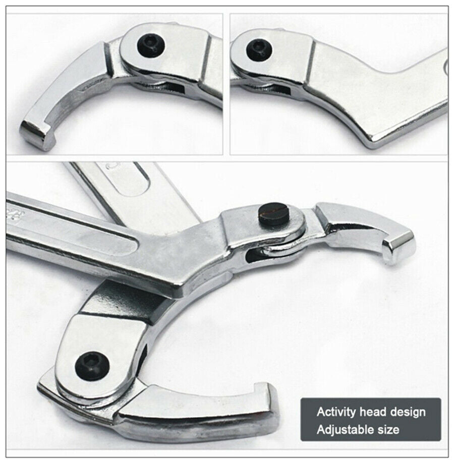 Adjust Hook Wrench C Spanner Tool Square Head 8Inch 1 1/4"-3" 32-76MM Suspension