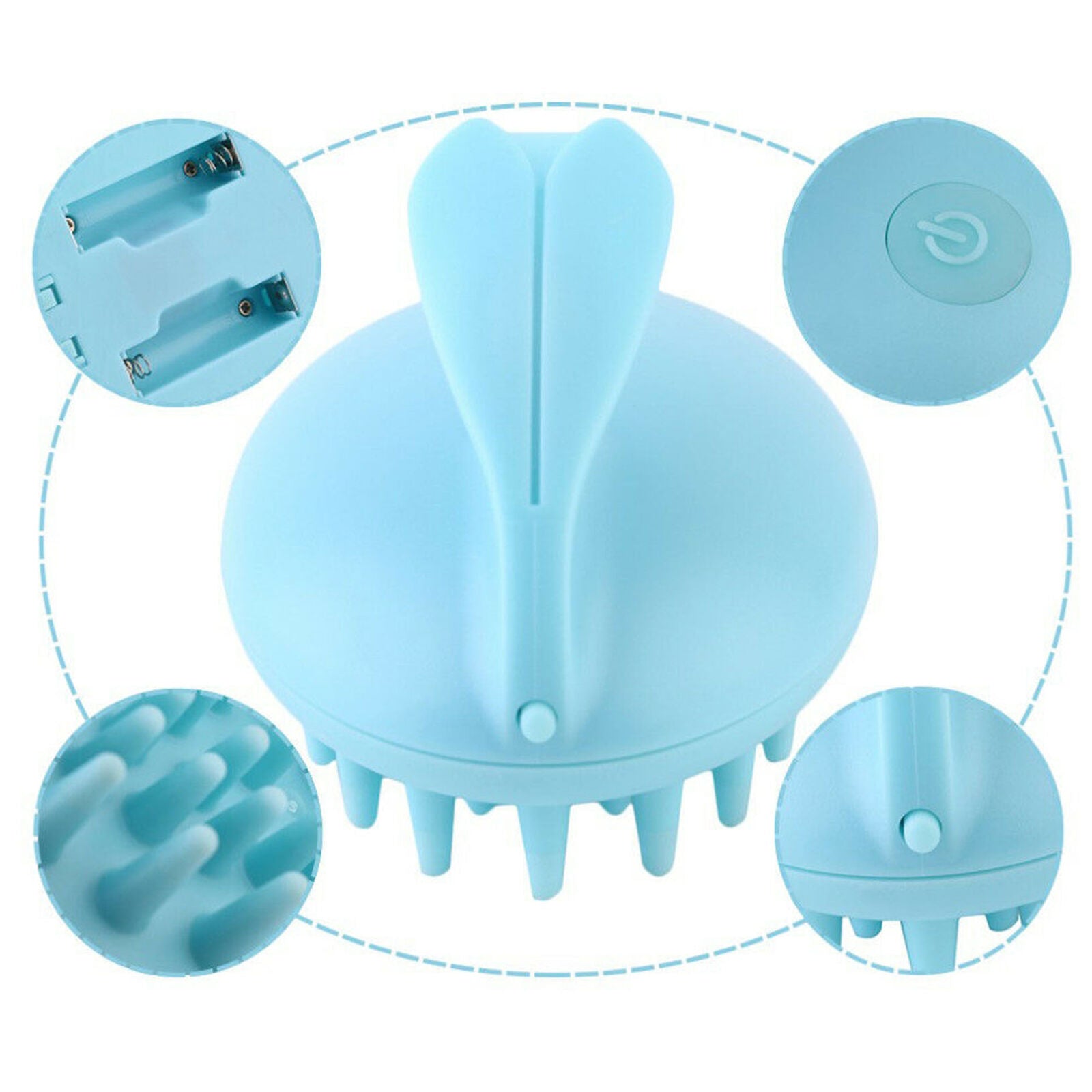 Electric Scalp Hair Head Neck Massager Waterproof Shampoo Brush Vibrating Hot