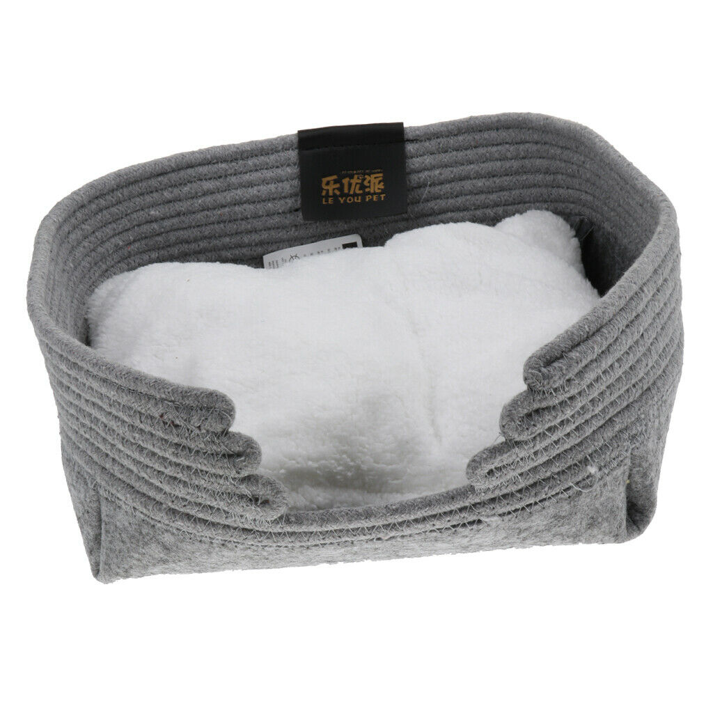 Pet Dog Puppy Cat Soft Cotton Warm Plush Cozy Nest Mat Pad Bed House Gray