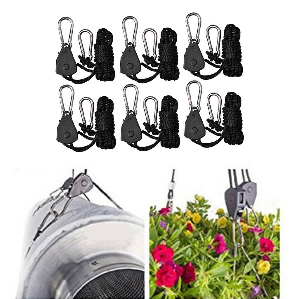2m Ratchet Rope Grow Light Rope Hanger Garden Supplies Ratchet Hanging Kit