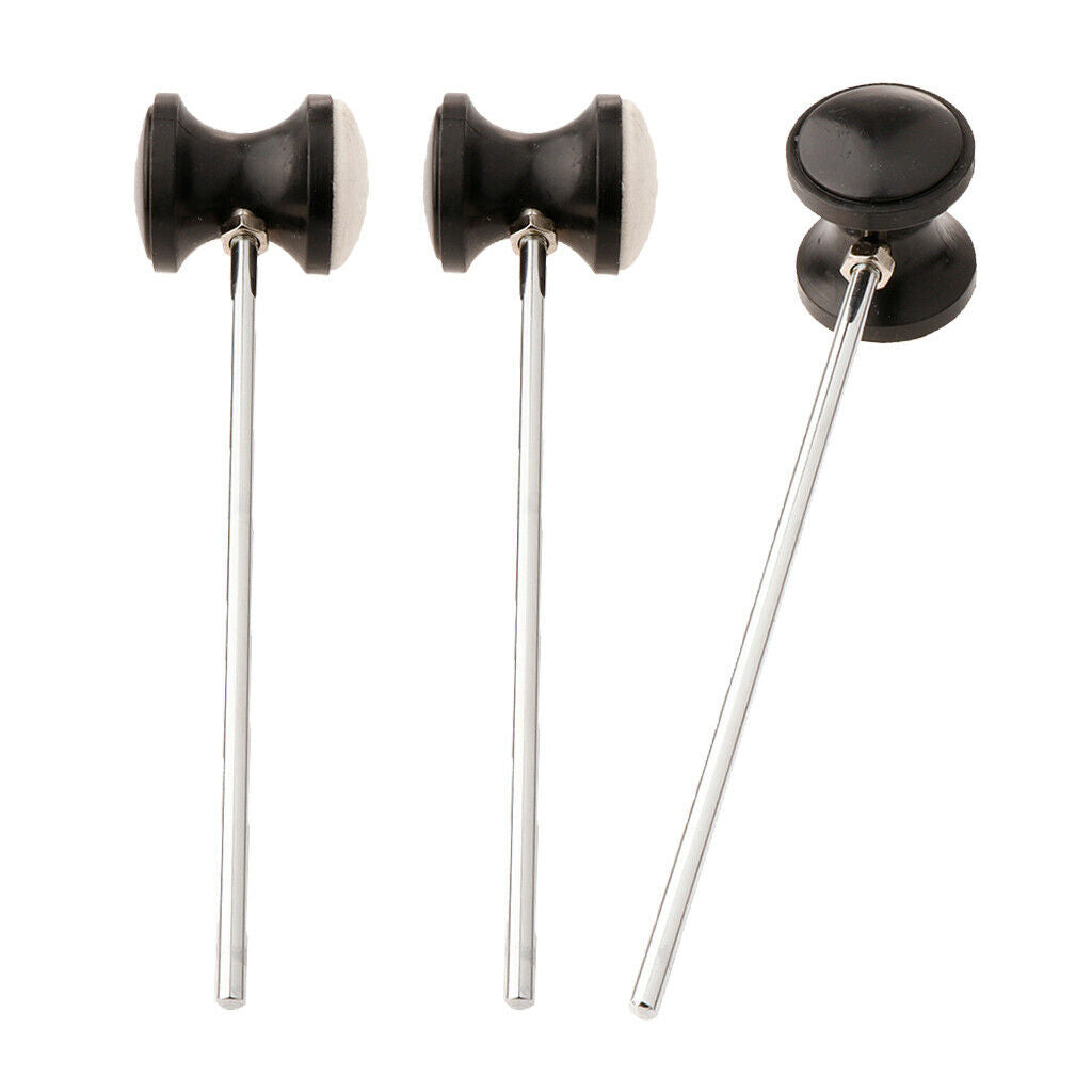 Lots 3 Kick Bass Drum Pedal Beater Hammer Musical Instrument Accessory Set