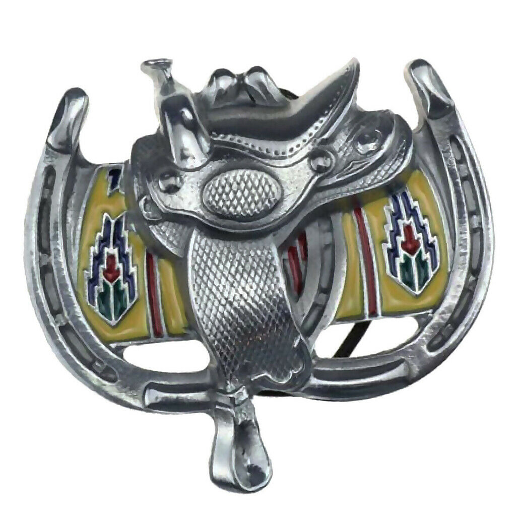 Saddle Belt Buckle Western Cowboy Mens Metal Painted Alloy Buckle