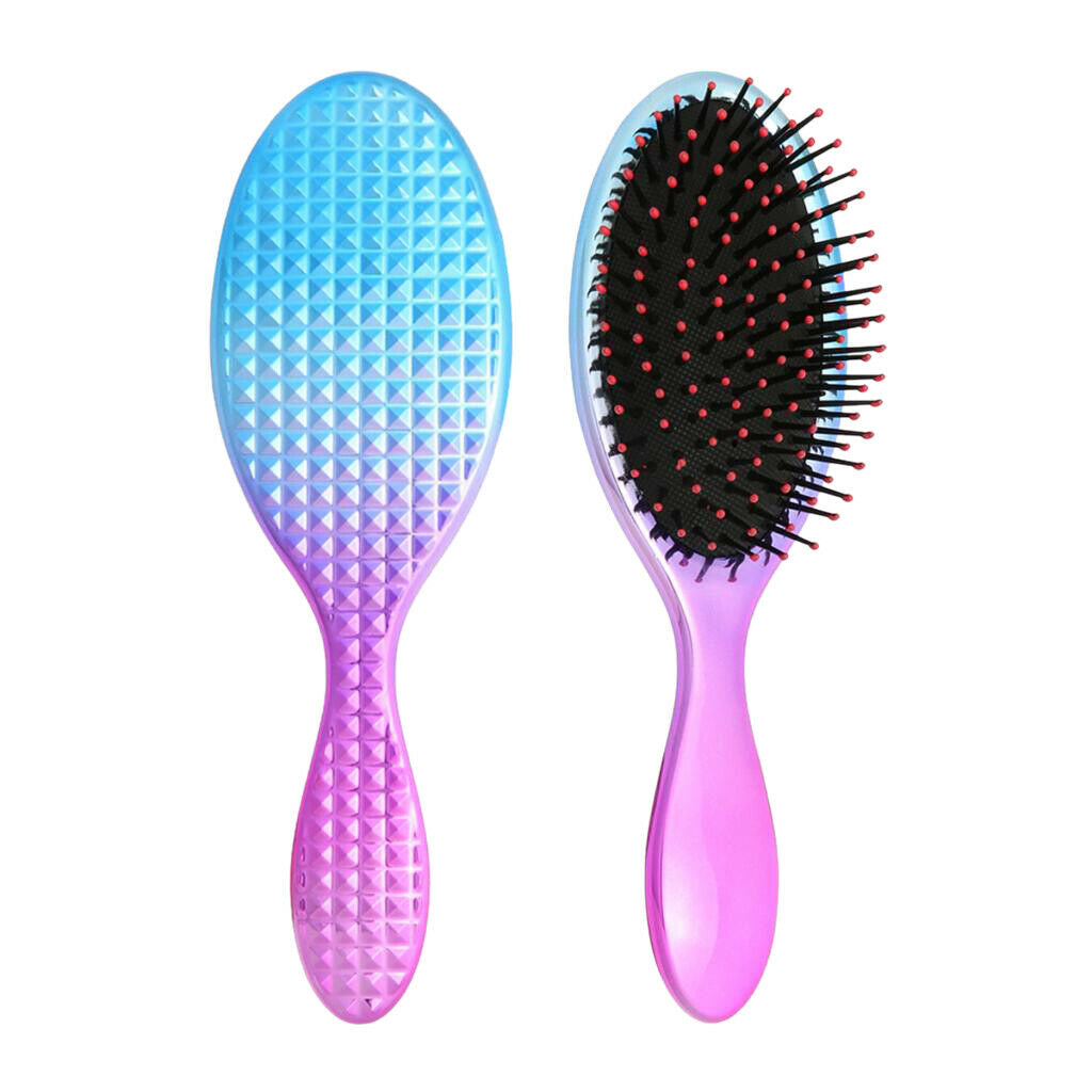 Antistatic Detangling Hairbrush Gradient Color for Adding Hair Shine Blue