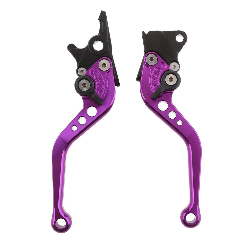 GY6 Scooter Adjustable Brake Levers Aluminum Handle Rear Disc & Drum Purple