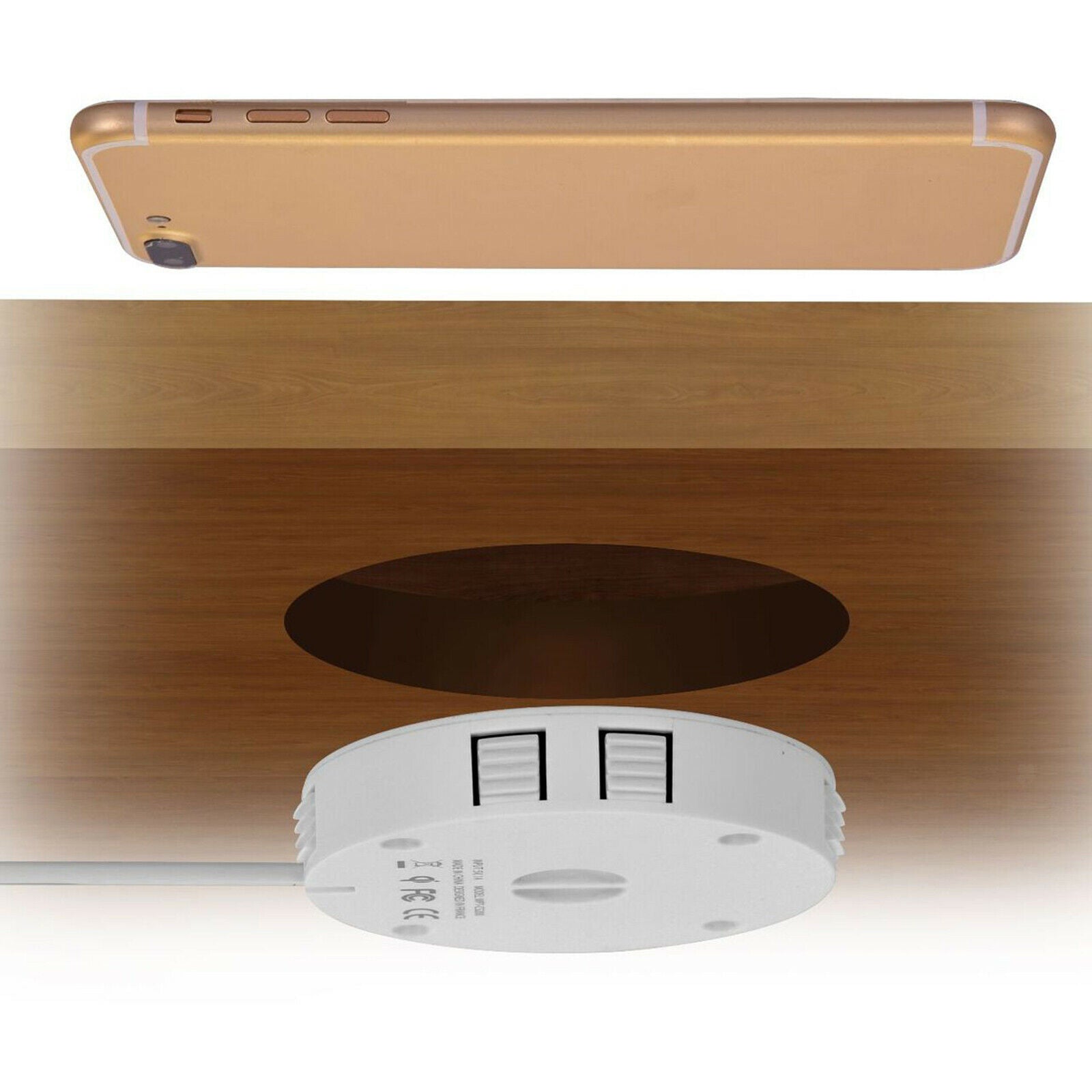 Qi TWS Embedded Wireless Charger for All Phones Restaurant Bar Marble Tables