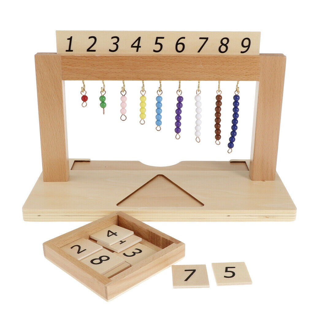 Math Learning Game Bank Game 1-9 Numbers Beads And Number Cards Set