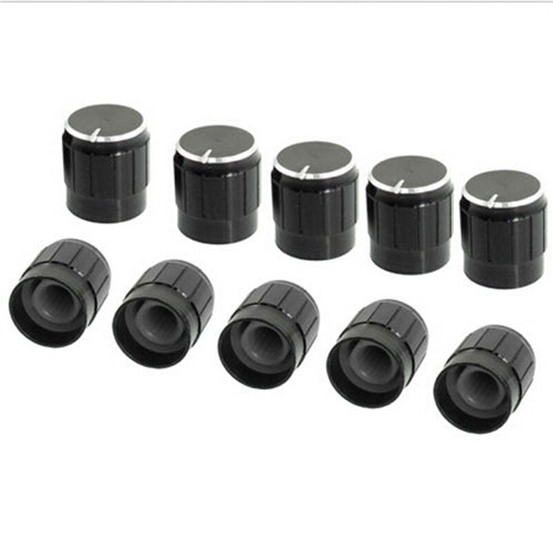 Excellent 10 Volume Potentiometer Control Rotary Knobs Black for 6m.l8