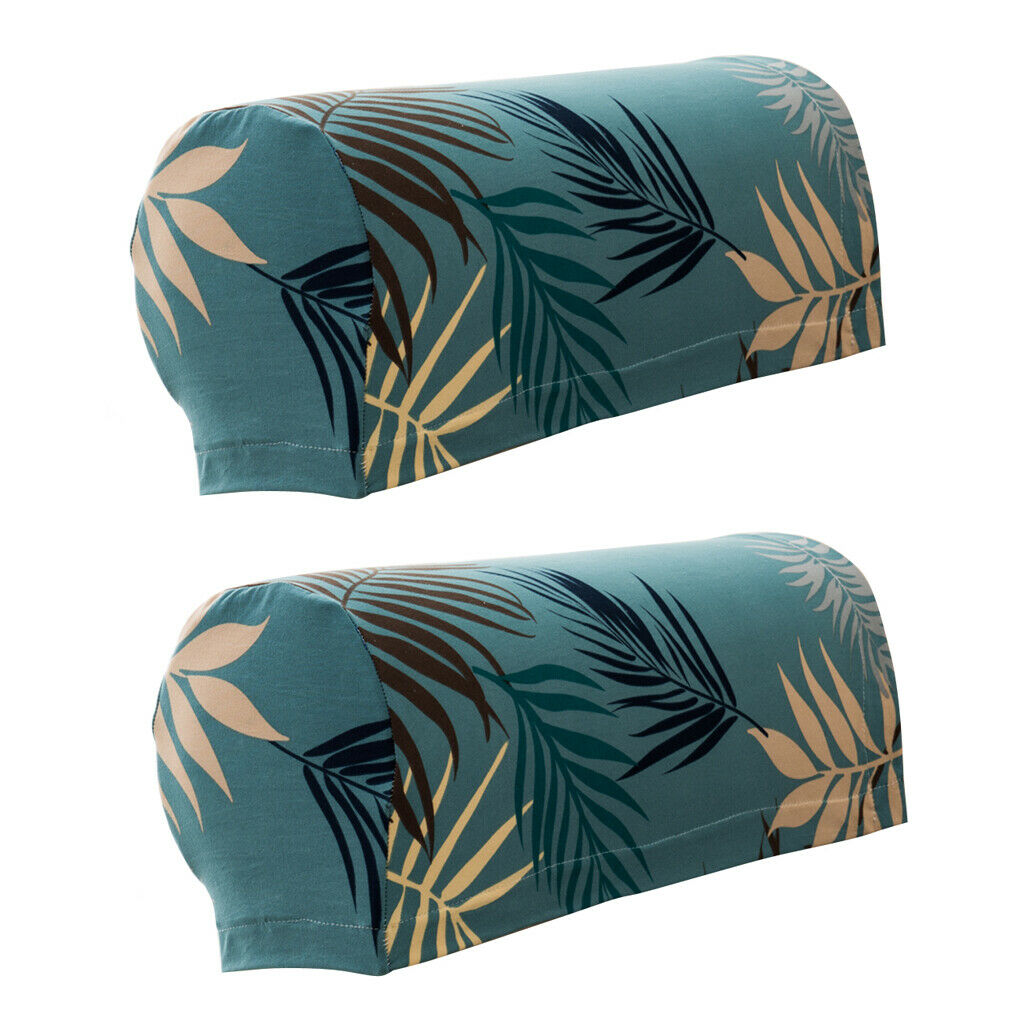 2pcs Non-slip Stretch Polyester Furniture Sofa Armrest Cover Protector Green