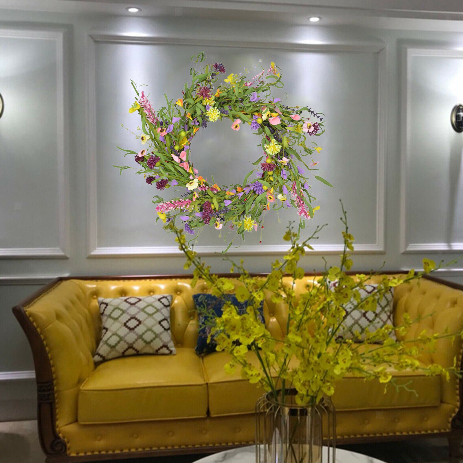 Flower Wreath Handmade Floral Spring Summer Garland Shop Window Decorative