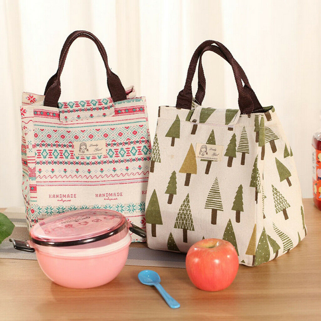 Reusable Lunch Bag Tote Aluminum Foil Thermal Insulated Cooler Bag Lunch Box -