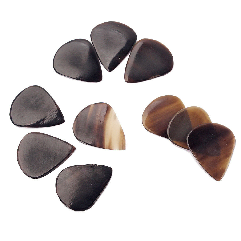 10PCS Guitar Picks Horn Plectrum for Bass Banjo Mandolin String Instrument