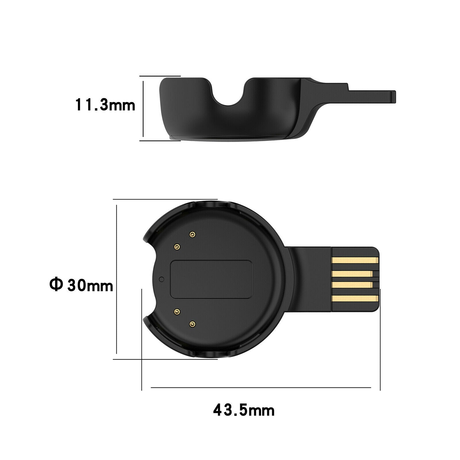 Portable Charger Charging Dock Cradle Fits for Polar Verity Sense Black