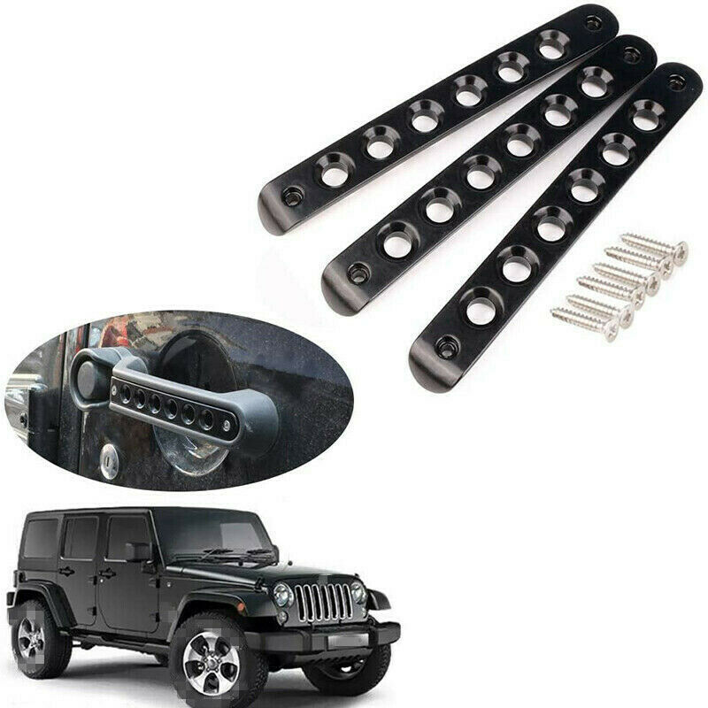 3PC Door Side Dacal Handle Bar Cover Trim w/Screws Fit JEEP Wrangler 2007-2017
