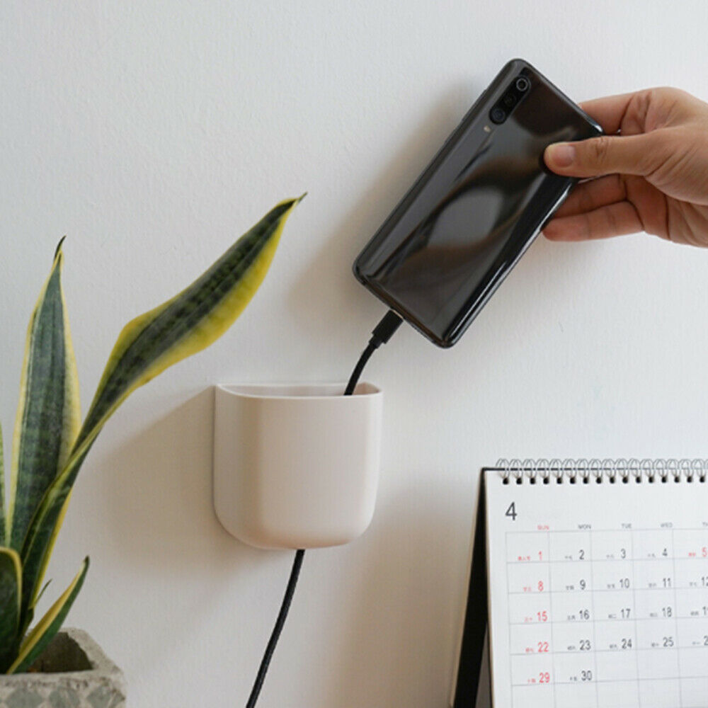Wall Mounted Storage Phone Holder Remote Control Storage Case Phone Plug Holder