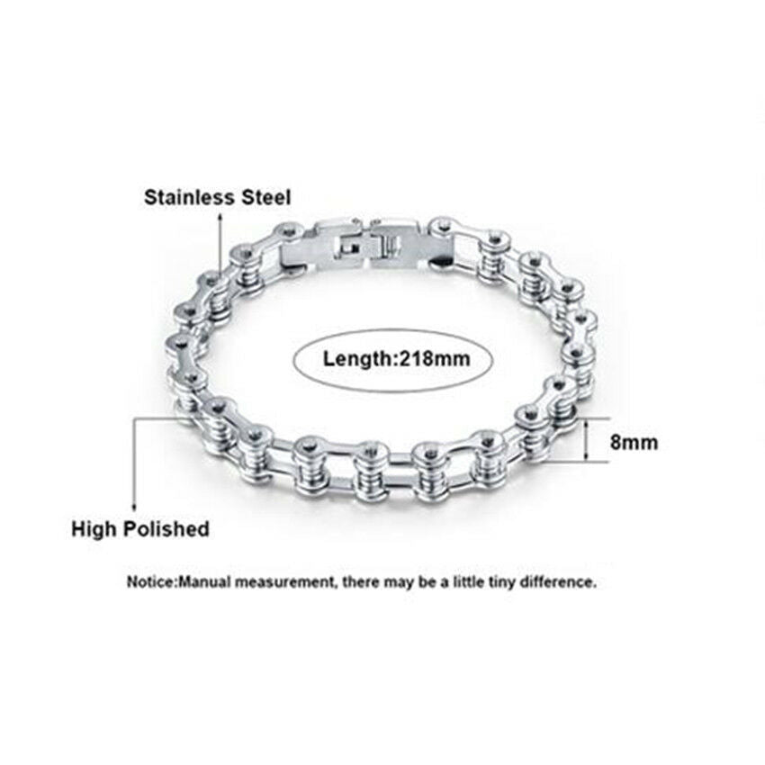 Hot Punk Stainless Steel Bracelet Men Biker Bicycle Motorcycle Chain Bracelets
