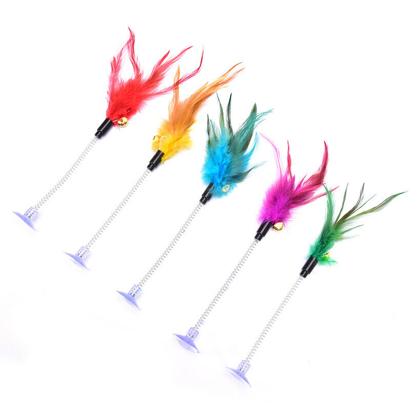 Feather  Cat Toys Feather Funny Cat Shape False Products Bottom Sucker Elastic
