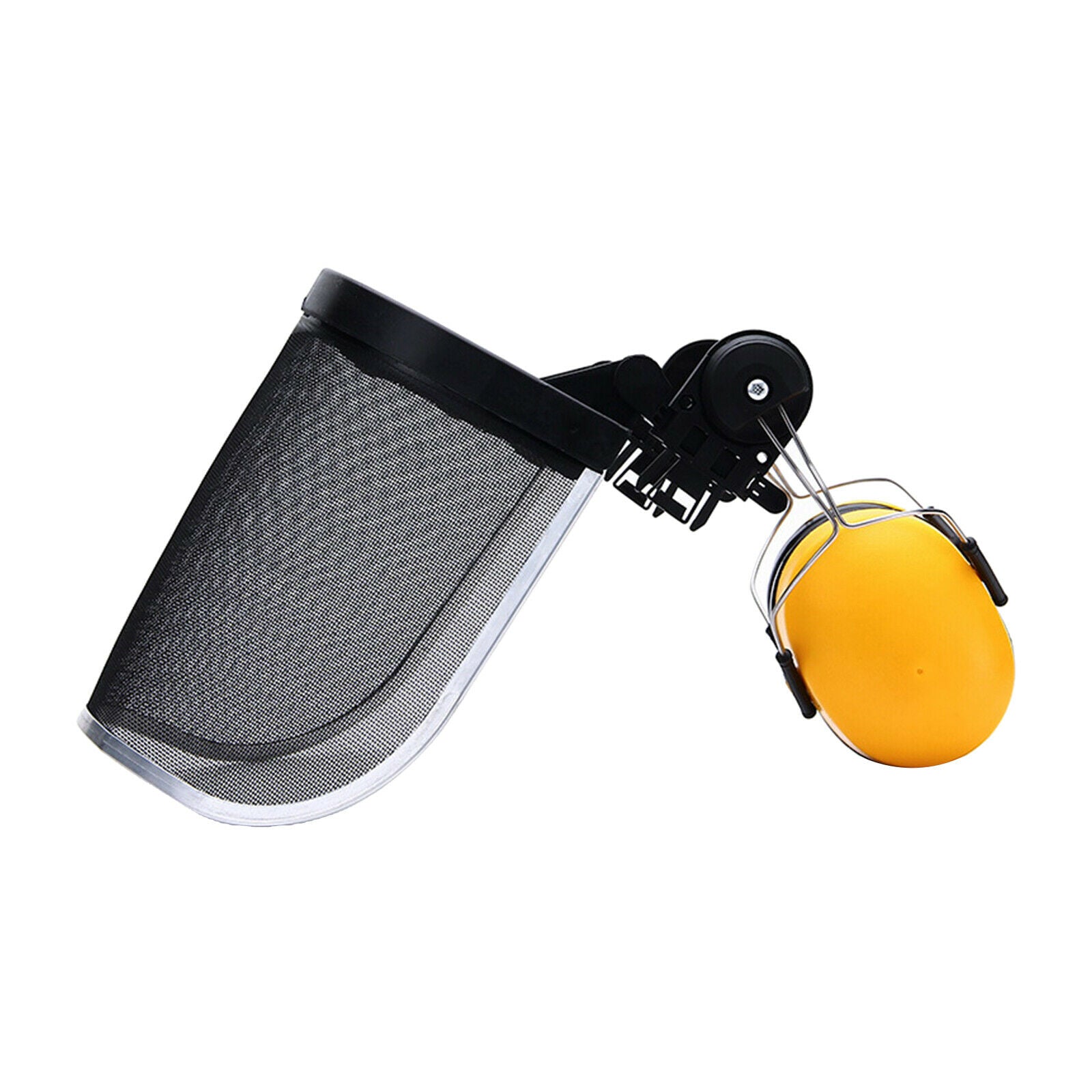 Protective Metal Face Shield Earmuffs Protection for Chainsaw Safety Helmet