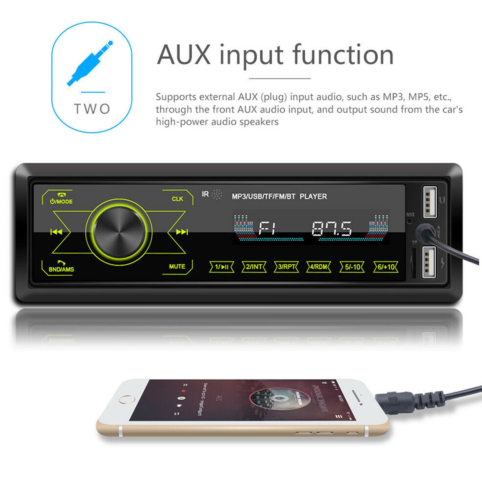 Single DIN HD Touch Screen Car Stereo In Dash MP3 Player FM USB Radio Bluetooth