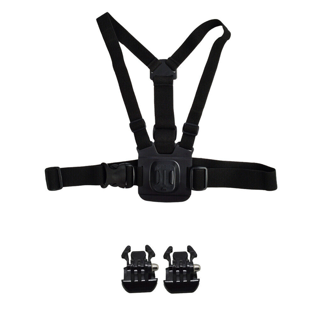 Elastic Chest Strap + 2 Pieces Quick Release Buckle Clip Set for GoPro Hero