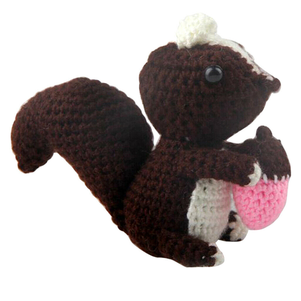 DIY Animal Amigurumi Crochet Kit Brown Squirrel DIY Crafts Material Package