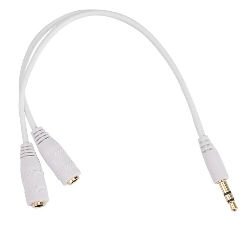 Cable splitter of white earphones 3.5 mm audio R7A8A8