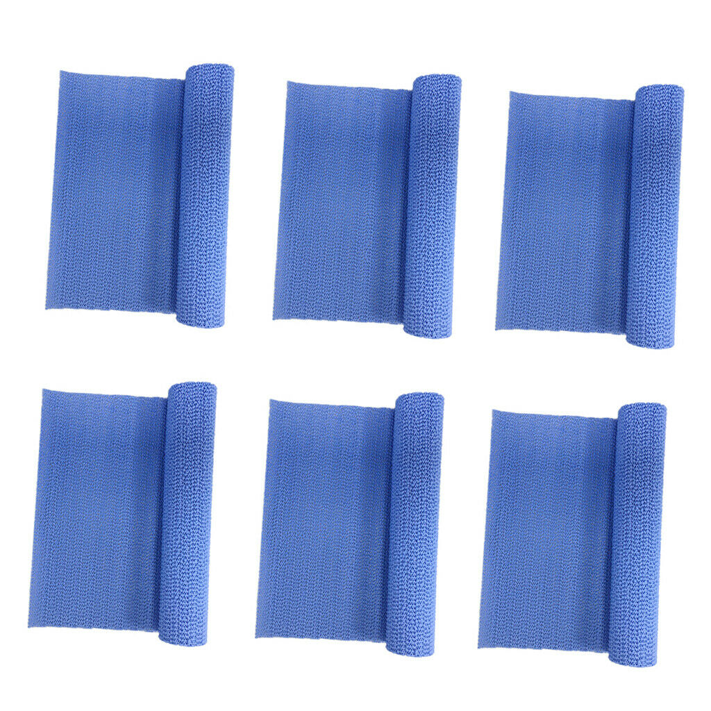 6pcs Anti-Slip Resistant PVC Kitchen Cupboard Non-Adhesive Shelf Liner Drawer