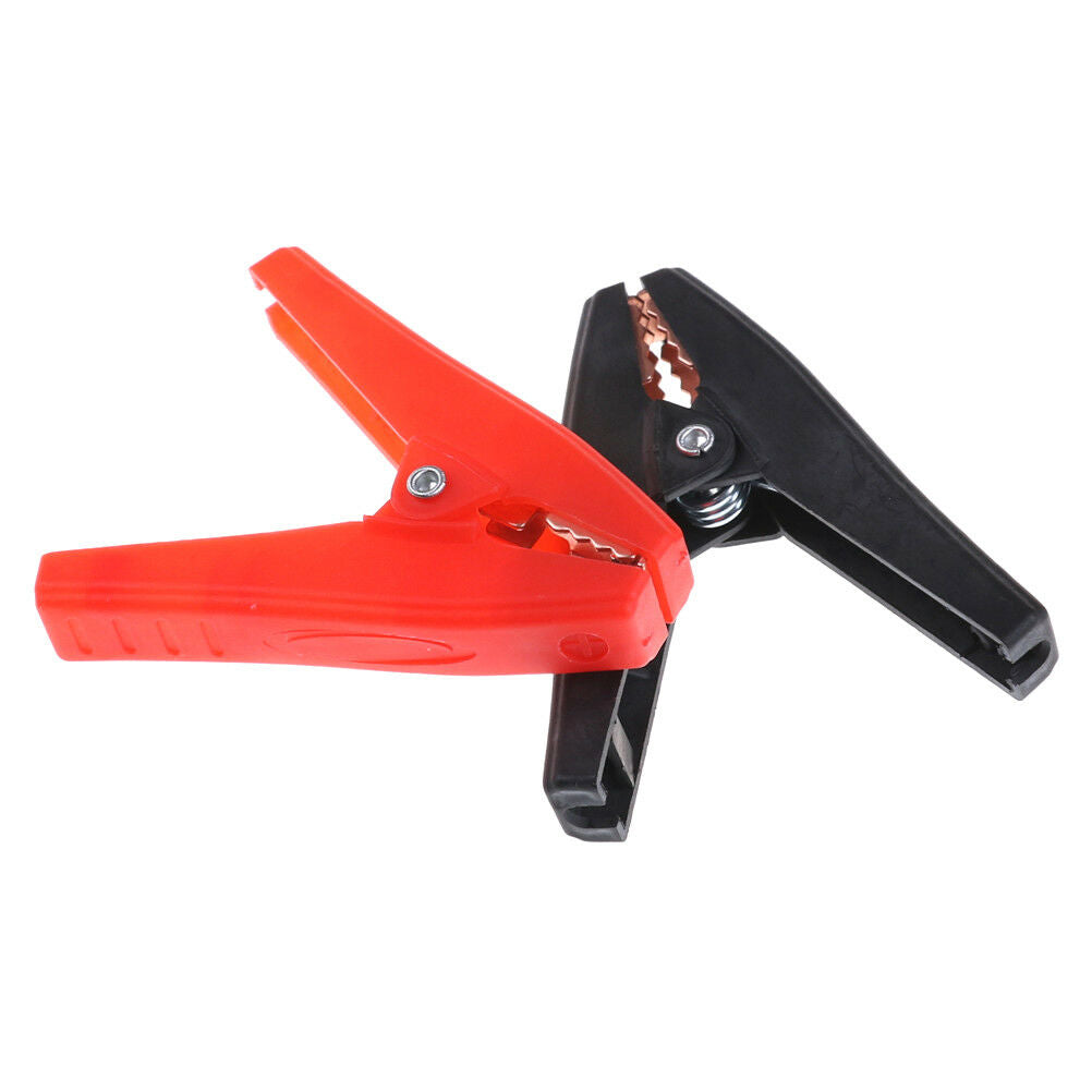 2pcs 90mm 100A Plastic Alligator Clips Car Battery Clamps Connecter Red & Bl SJ