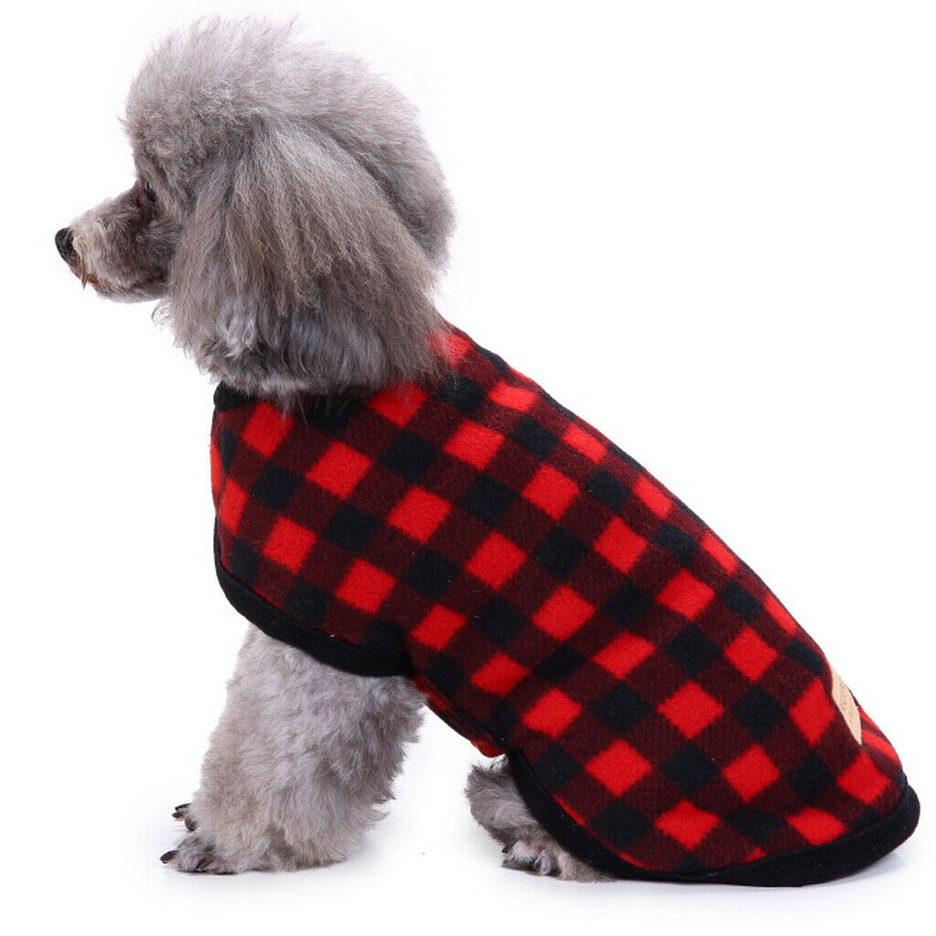 Cold Weather Pet Dog Coats - Windproof Puppy Lightweight Dog Jacket Red Plaid S