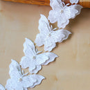 White Double Layer Butterfly Lace Water Soluble Trim Ribbon Wedding Dress Sewing