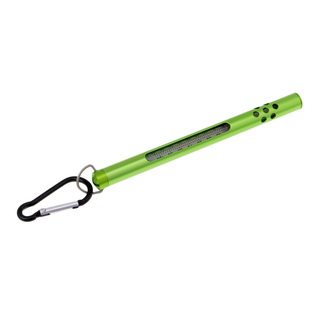 Metal Glass Fly Fishing Water Sea Stream Thermometer Fishing Accessory Green