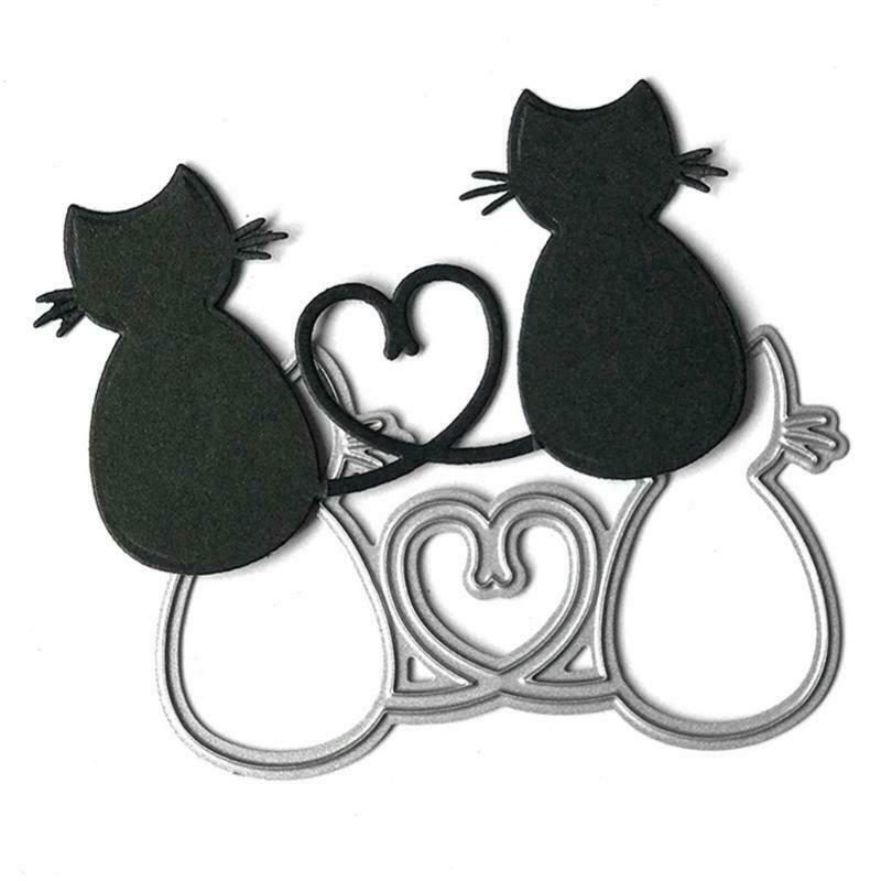 Heart Couple Cat Metal Cutting Dies Stencil Scrapbooking DIY Album Stamp Paper