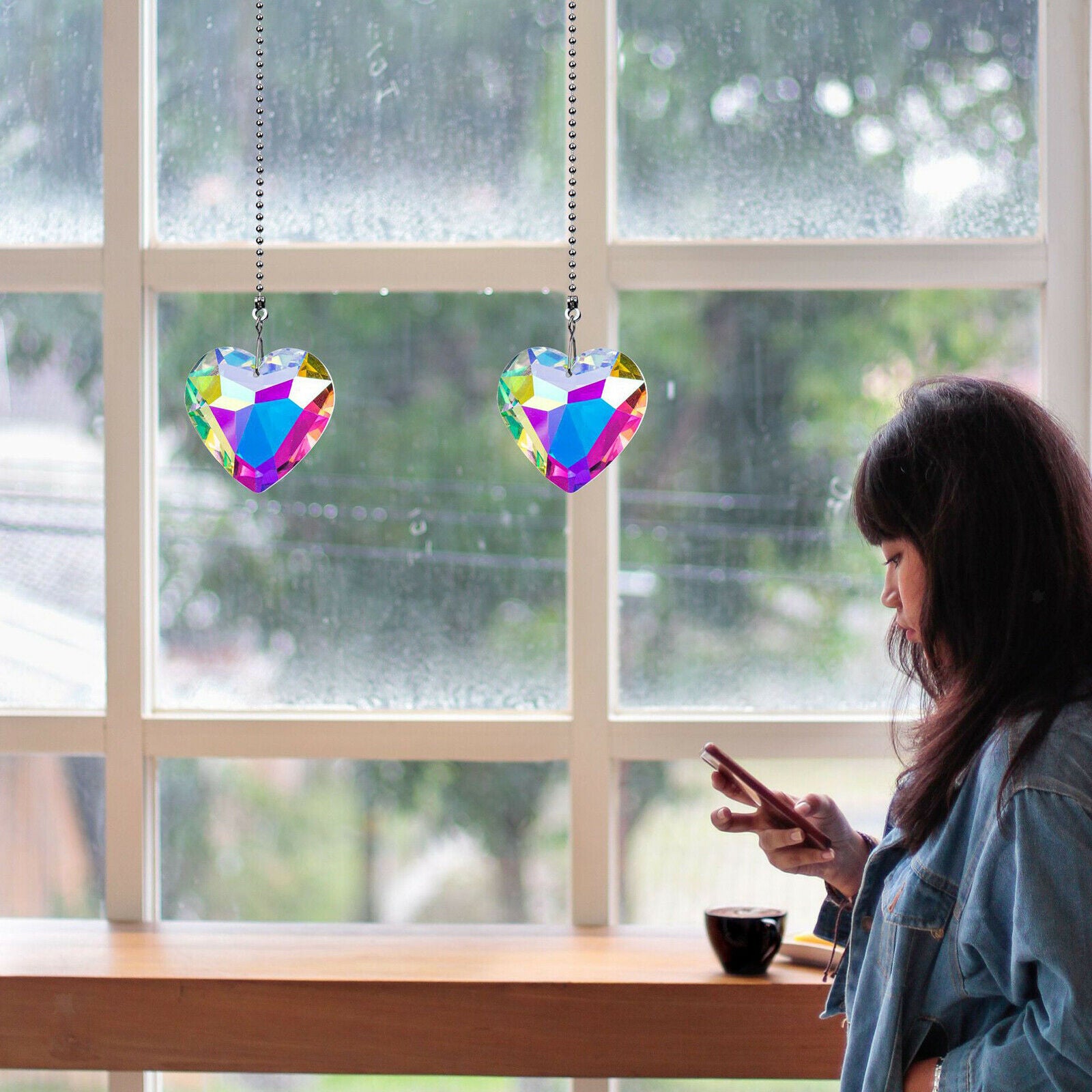 Heart Crystal Suncatcher Prism Ball Home Love Window Hanging Decor Ornaments