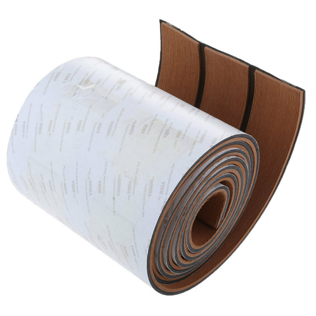 Self Adhesive Yacht EVA Foam Teak Synthetic Sheet Light Brown Black Stripe