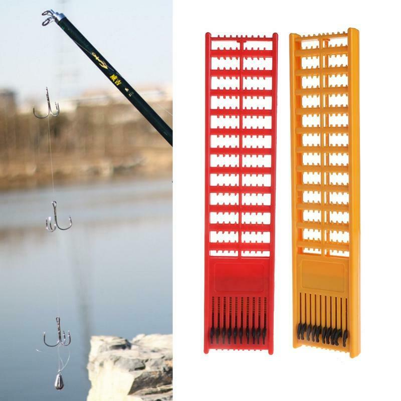 1PC Fishing Rig Board Plastic Double Side Spring Hooks Storage Catch Holder