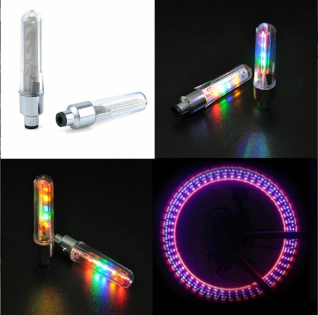 2PCS 5 LED Flash Light Bicycle Motorcycle Car Bike Tyre Tire Wheel Valve Lamp US