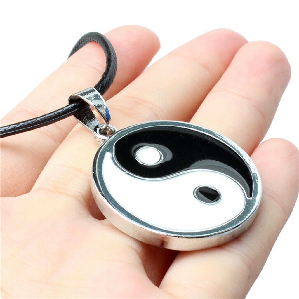 Stainless Steel Yin Yang Tai Chi Pendulum PU Leather Link