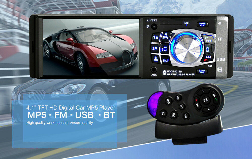 4.1" Bluetooth In-Dash Stereo Audio FM Radio LCD HD Car MP5 MP3 USB AUX Player