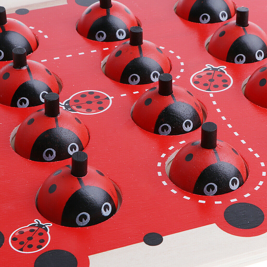 Wooden Ladybird Animal Board Matching Memory Training Puzzle Game Preschool