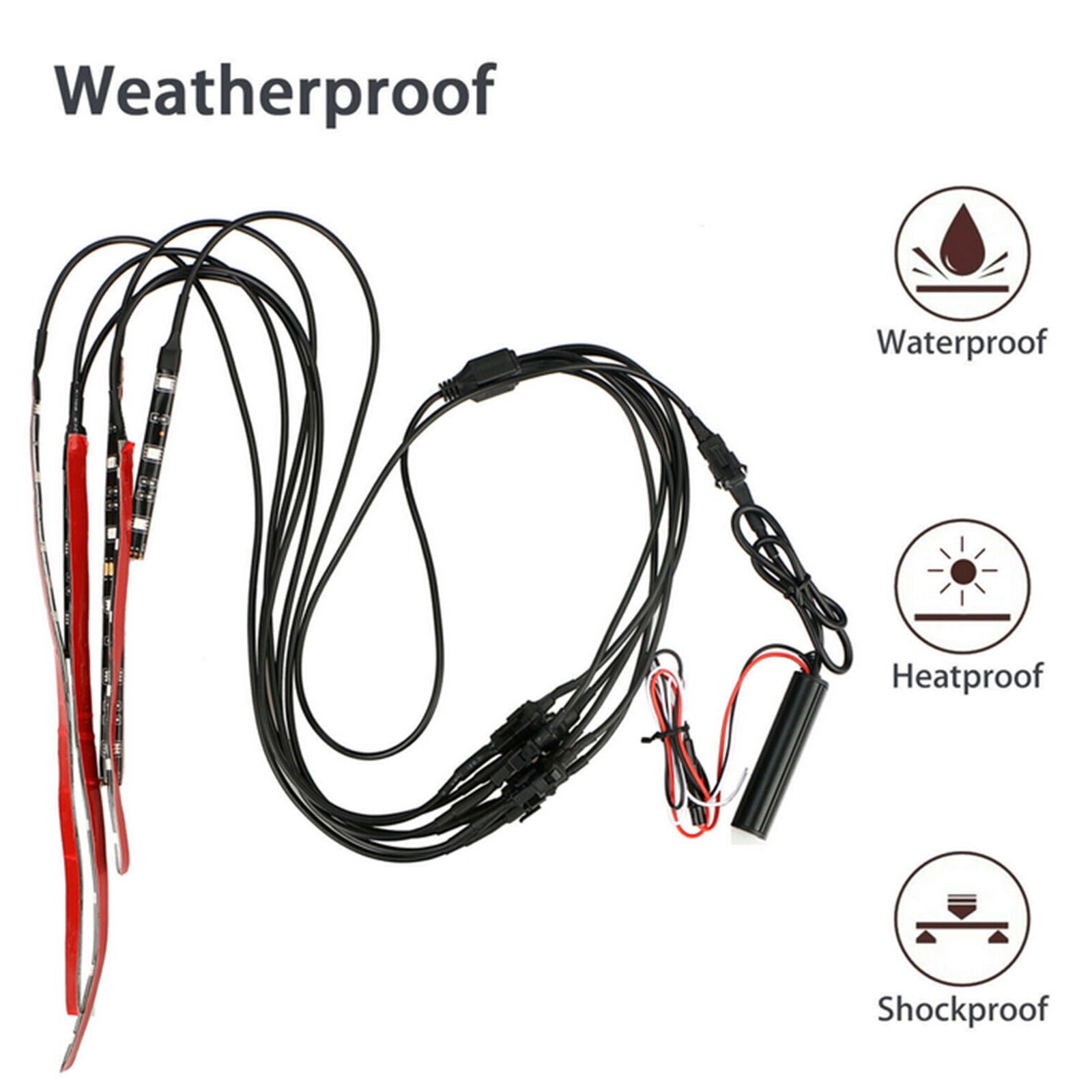 6X Motorcycle led lights Wireless Remote 18 color Neon Glow Light Strips Kit