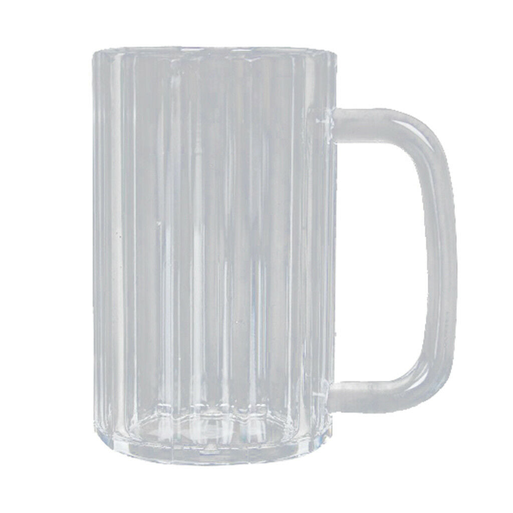 2Pcs Clear Acrylic Shatterproof Durable Unbreakable Drinking Beer Mug 520ml