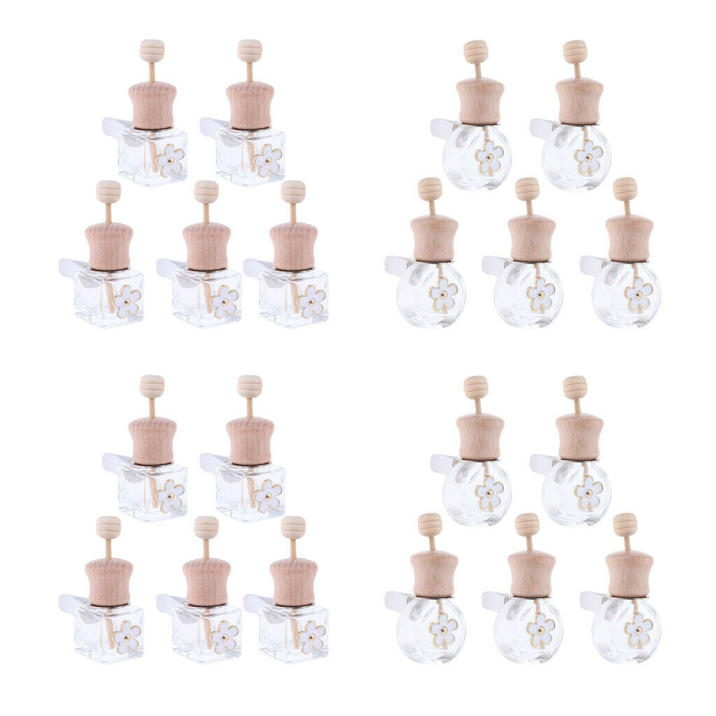 20Pack Transparent Empty Decorative Car Hanging Perfume Bottle 8ml+6ml