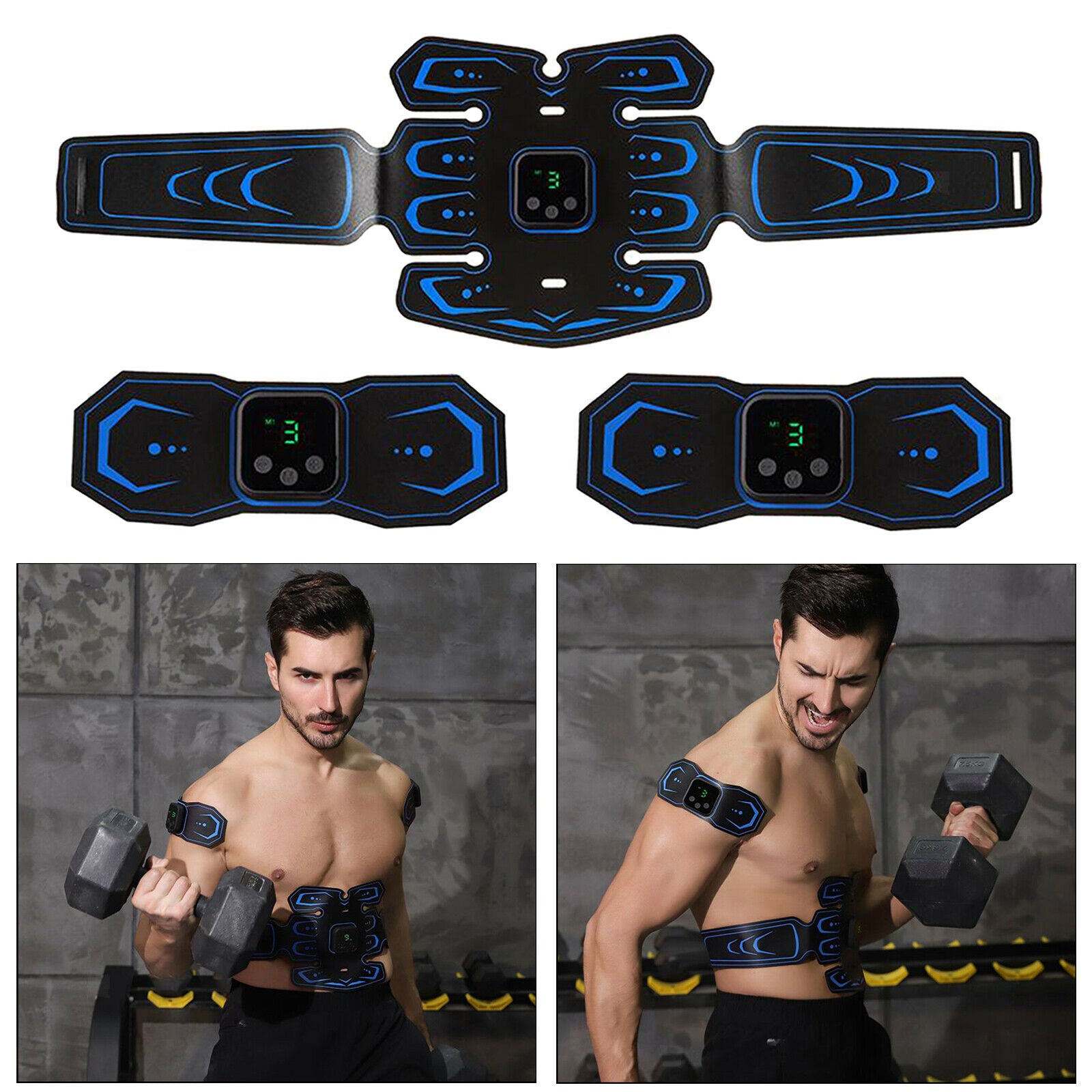 Rechargeable ABS Stimulator Muscle Abdominal Toning Belt AB Toner Massager