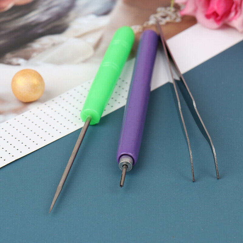 3PCs Tweezer Needles Slotted Pen Tool Kit Quilling Paper DIY Set Paper To.l8