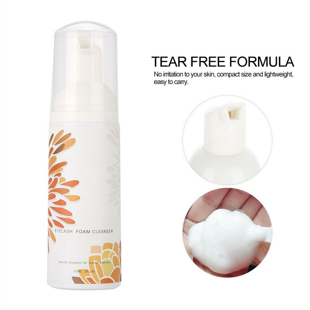 Lash Foam Extensions Cleaning Cleanser Brush Soft Eyelash Cleansing Shampoo Set